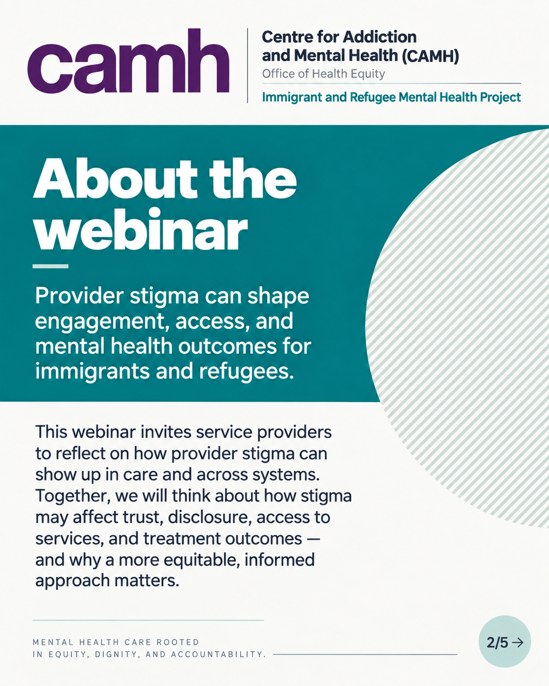 About the webinar — provider stigma can shape engagement, access, and mental health outcomes for immigrants and refugees