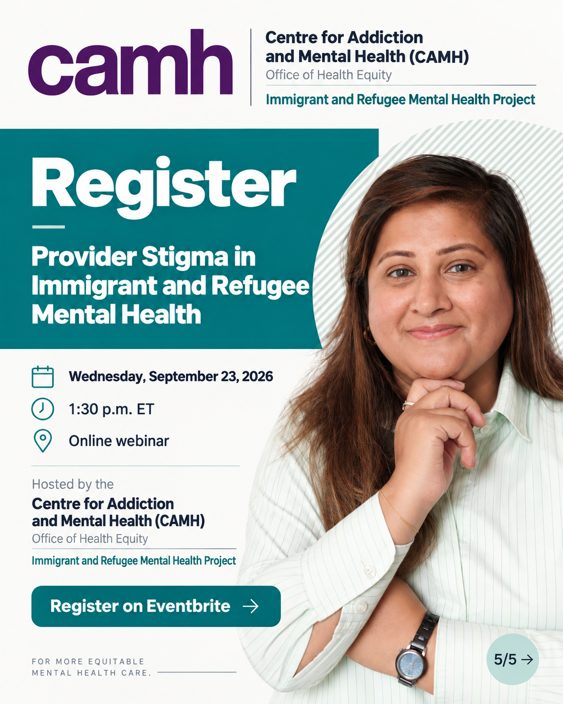 Register for the CAMH webinar on Eventbrite
