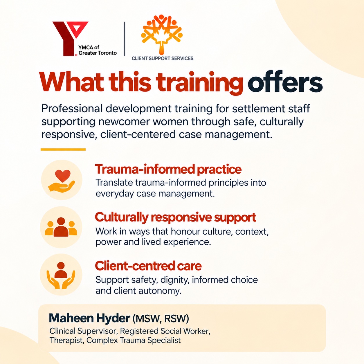 YMCA training details — slide 2