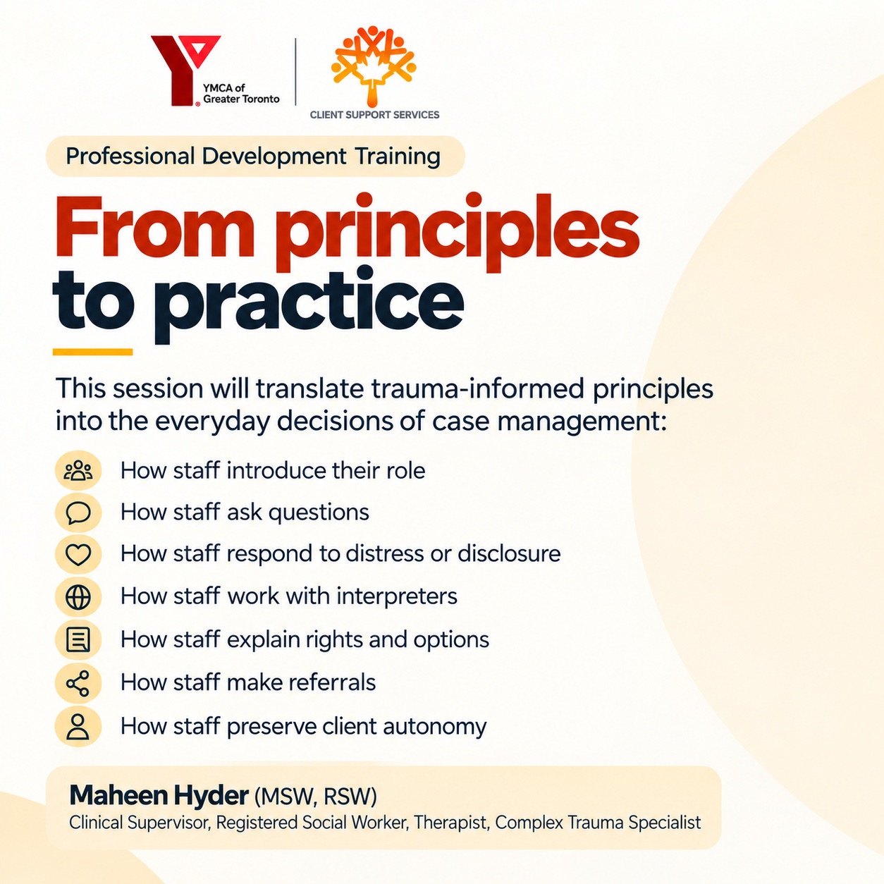 YMCA training details — slide 3